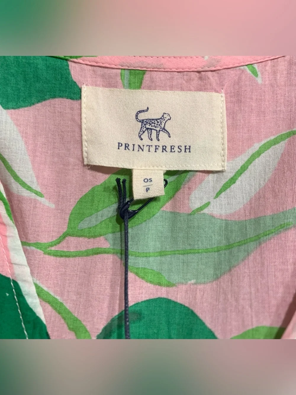 Print Fresh Lime Zest Organic Cotton Caftan OS P - Picture 10 of 15